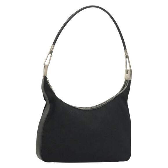 GUCCI GG Canvas Shoulder Bag Black Silver 001 001 - Picture 1 of 16